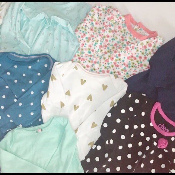 9 baby girl onesie shirt LOT - Picture 8 of 8